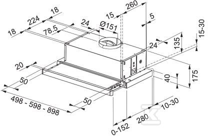 Okap szufladowy Telescopic LEDFTC 632L - 315.0547.797